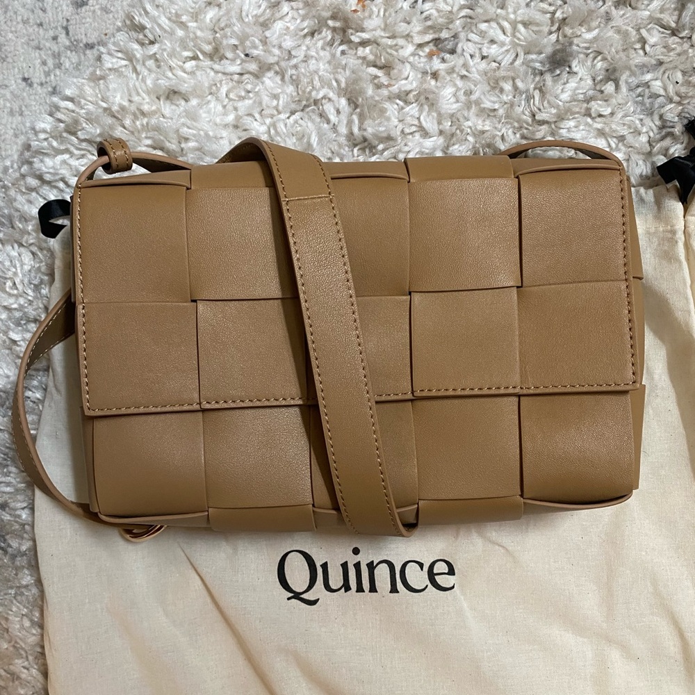 Quince Italian Leather Handwoven Flap Crossbody
